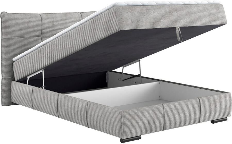 Mr. Couch Boxspring Brewdley met bedkist incl. matras Topmatras en sierkussen in verschillende hardheden beschikbaar