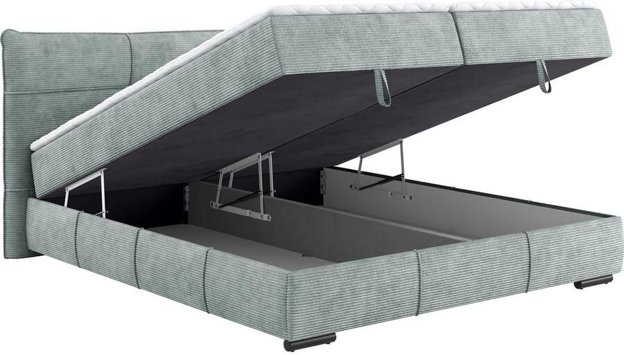 Mr. Couch Boxspring Brewdley met bedkist incl. matras Topmatras en sierkussen in verschillende hardheden beschikbaar