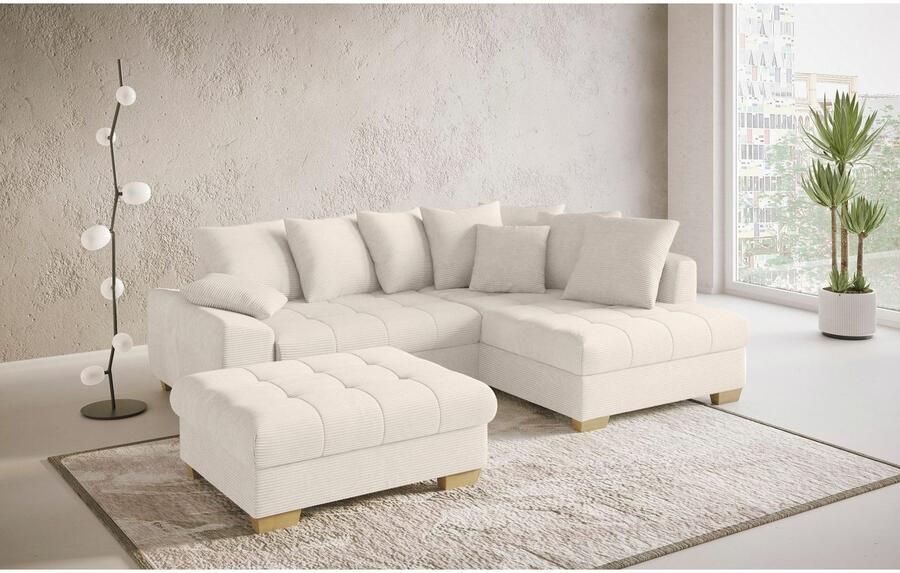 Mr. Couch Hocker Nikita II Koudschuim bekleding tot 140 kg belastbaar passend bij de set