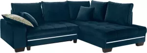 Mr. Couch Hoekbank Nikita 2 naar keuze met koudschuim (140 kg belasting zitting) met rgb-ledverlichting bluetooth-geluidssysteem en slaapfunctie