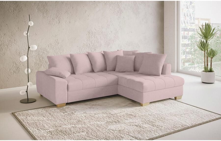 Mr. Couch Hoekbank Nikita II L-vorm Keuze met bedfunctie bedlade & RGB-LED-verlichting