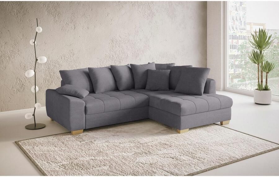 Mr. Couch Hoekbank Nikita II L-vorm Keuze met bedfunctie bedlade & RGB-LED-verlichting