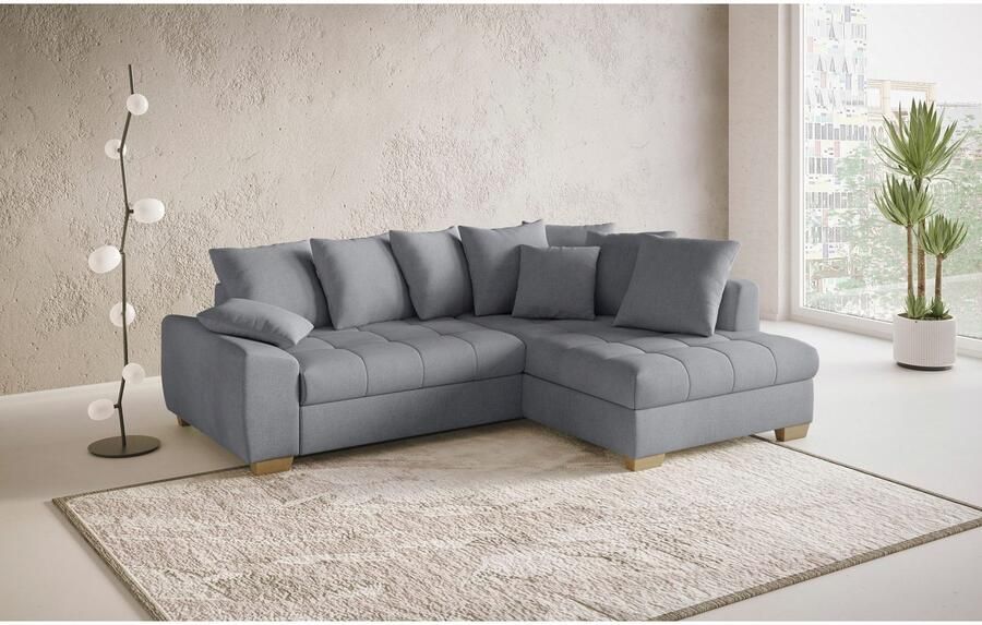 Mr. Couch Hoekbank Nikita II L-vorm Keuze met bedfunctie bedlade & RGB-LED-verlichting