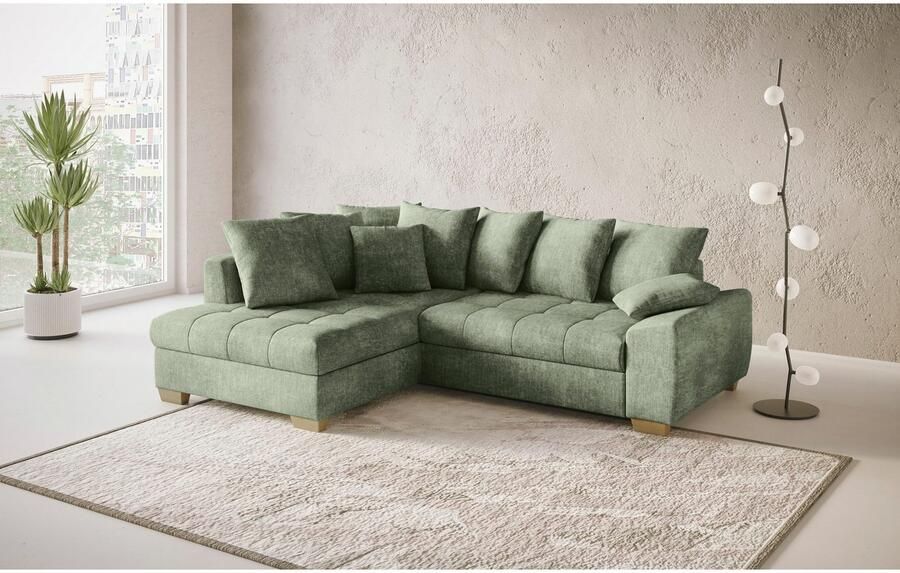 Mr. Couch Hoekbank Nikita II L-vorm Keuze met bedfunctie bedlade & RGB-LED-verlichting