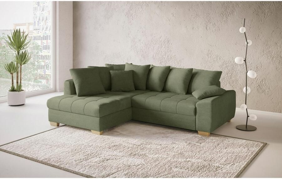 Mr. Couch Hoekbank Nikita II L-vorm Keuze met bedfunctie bedlade & RGB-LED-verlichting