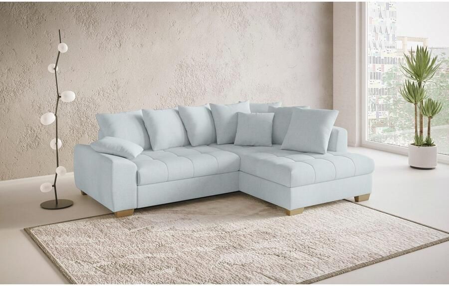 Mr. Couch Hoekbank Nikita II L-vorm Keuze met bedfunctie bedlade & RGB-LED-verlichting