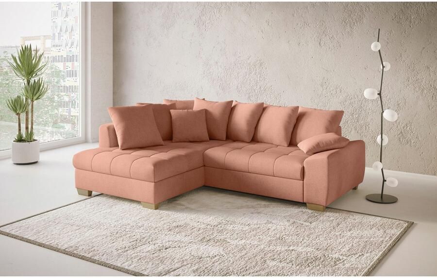 Mr. Couch Hoekbank Nikita II L-vorm Keuze met bedfunctie bedlade & RGB-LED-verlichting