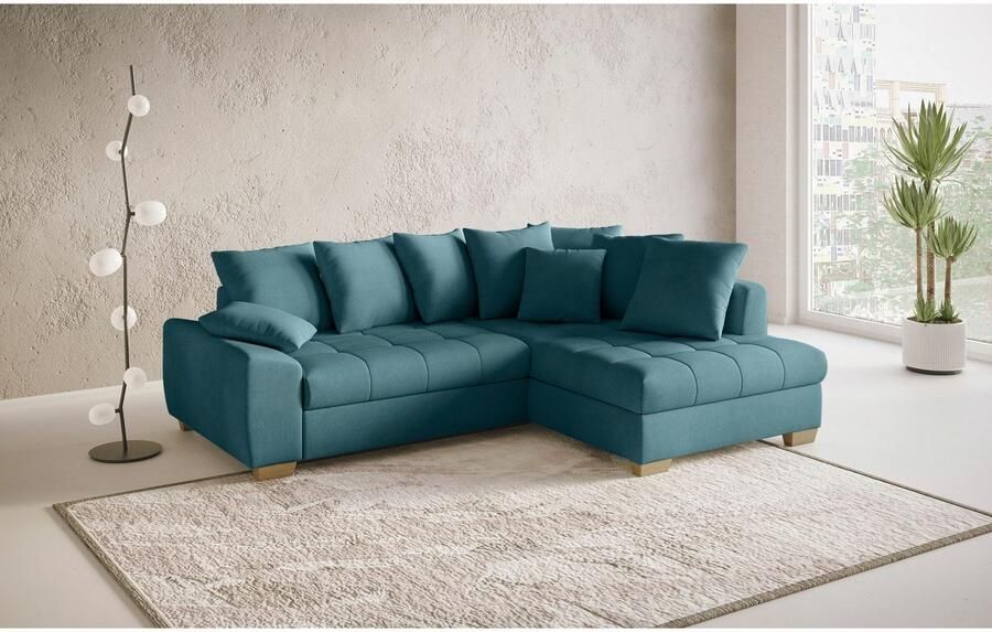 Mr. Couch Hoekbank Nikita II L-vorm Keuze met bedfunctie bedlade & RGB-LED-verlichting