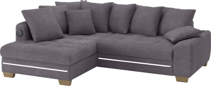 Mr. Couch Hoekbank Nikita II L-vorm met koudschuim rgb-led geluidssysteem optioneel met bed bedlade - Foto 3