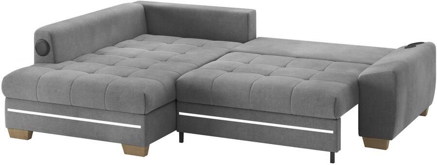 Mr. Couch Hoekbank Nikita II L-vorm met koudschuim rgb-led geluidssysteem optioneel met bed bedlade - Foto 3