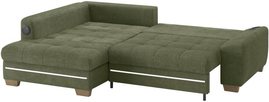 Mr. Couch Hoekbank Nikita II L-vorm met koudschuim rgb-led geluidssysteem optioneel met bed bedlade - Foto 3