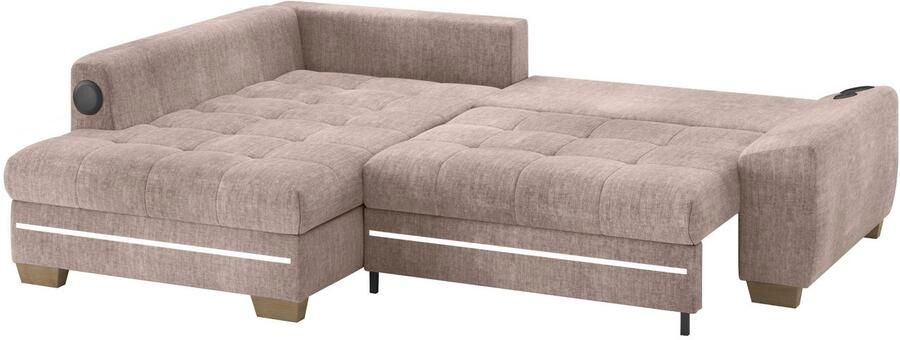 Mr. Couch Hoekbank Nikita II L-vorm met koudschuim rgb-led geluidssysteem optioneel met bed bedlade - Foto 3