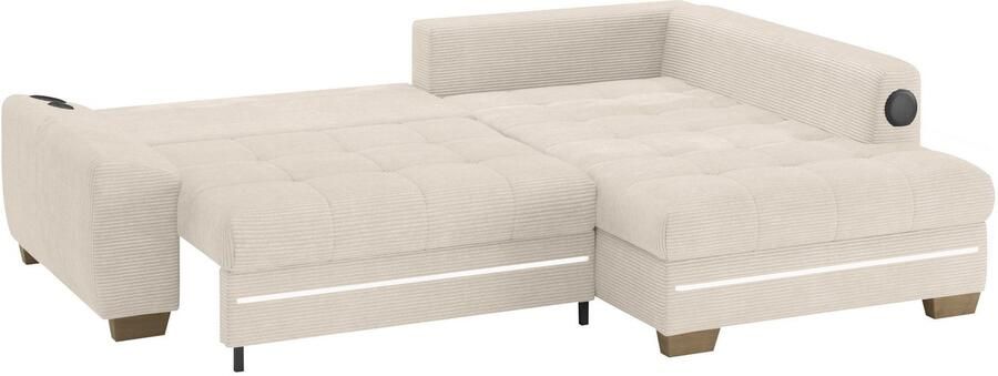 Mr. Couch Hoekbank Nikita II L-vorm met koudschuim rgb-led geluidssysteem optioneel met bed bedlade - Foto 3