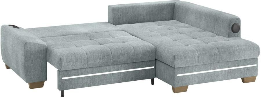 Mr. Couch Hoekbank Nikita II L-vorm met koudschuim rgb-led geluidssysteem optioneel met bed bedlade - Foto 3