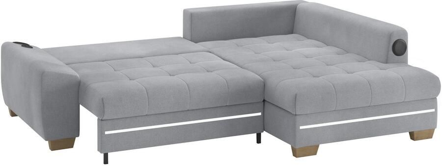 Mr. Couch Hoekbank Nikita II L-vorm met koudschuim rgb-led geluidssysteem optioneel met bed bedlade - Foto 3