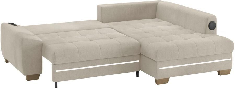 Mr. Couch Hoekbank Nikita II L-vorm met koudschuim rgb-led geluidssysteem optioneel met bed bedlade - Foto 3