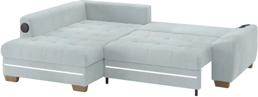 Mr. Couch Hoekbank Nikita II L-vorm met koudschuim rgb-led geluidssysteem optioneel met bed bedlade - Foto 3