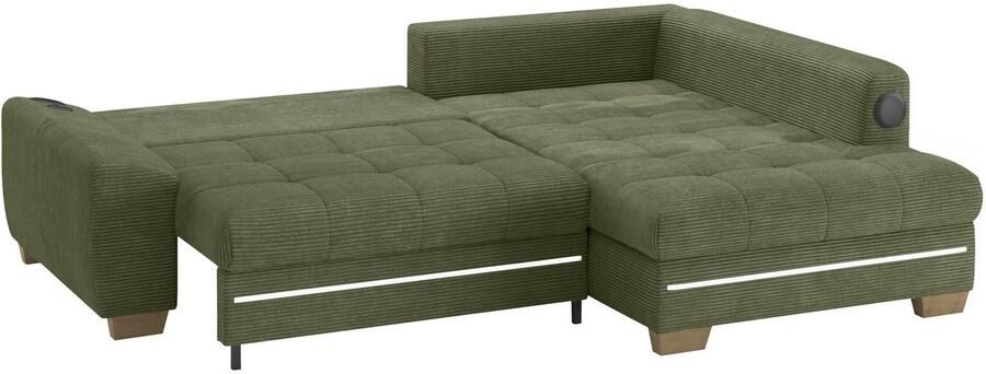 Mr. Couch Hoekbank Nikita II L-vorm met koudschuim rgb-led geluidssysteem optioneel met bed bedlade - Foto 3