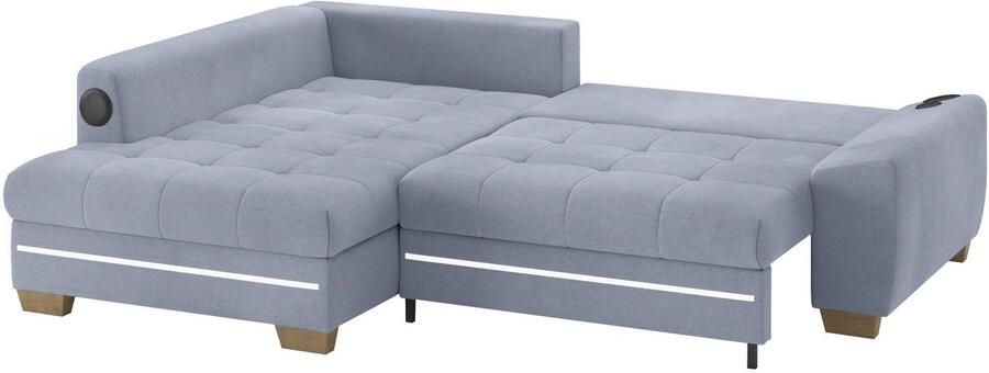 Mr. Couch Hoekbank Nikita II L-vorm met koudschuim rgb-led geluidssysteem optioneel met bed bedlade - Foto 3