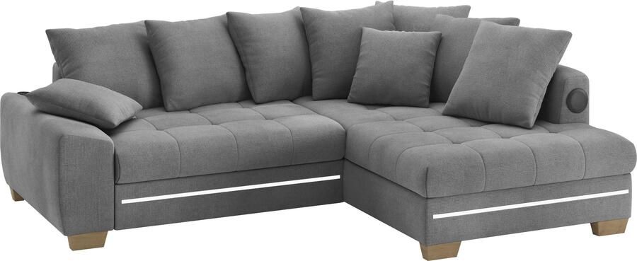 Mr. Couch Hoekbank Nikita II L-vorm met koudschuim rgb-led geluidssysteem optioneel met bed bedlade - Foto 4