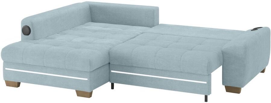 Mr. Couch Hoekbank Nikita II L-vorm met koudschuim rgb-led geluidssysteem optioneel met bed bedlade - Foto 3