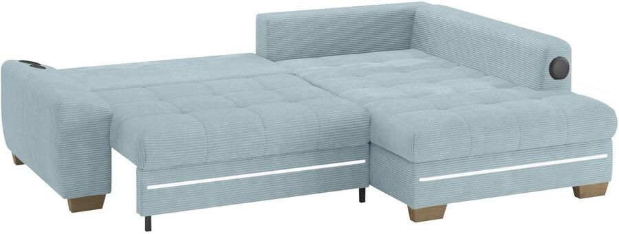 Mr. Couch Hoekbank Nikita II L-vorm met koudschuim rgb-led geluidssysteem optioneel met bed bedlade - Foto 3