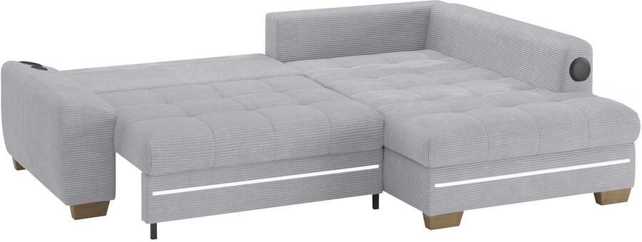 Mr. Couch Hoekbank Nikita II L-vorm met koudschuim rgb-led geluidssysteem optioneel met bed bedlade - Foto 3
