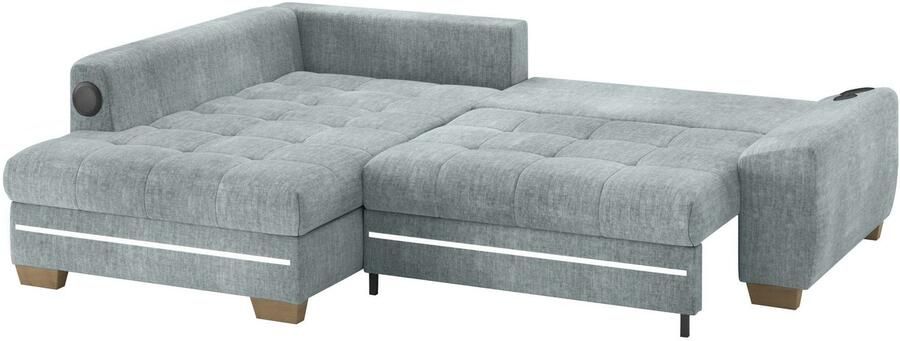 Mr. Couch Hoekbank Nikita II L-vorm met koudschuim rgb-led geluidssysteem optioneel met bed bedlade - Foto 3