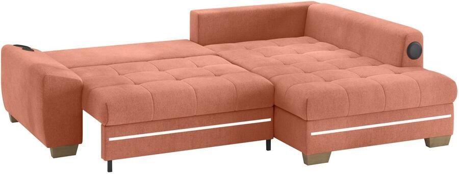 Mr. Couch Hoekbank Nikita II L-vorm met koudschuim rgb-led geluidssysteem optioneel met bed bedlade - Foto 3