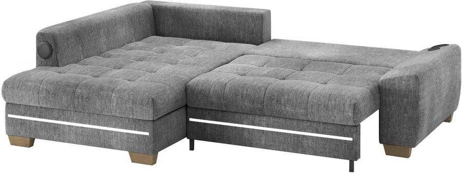 Mr. Couch Hoekbank Nikita II L-vorm met koudschuim rgb-led geluidssysteem optioneel met bed bedlade - Foto 3