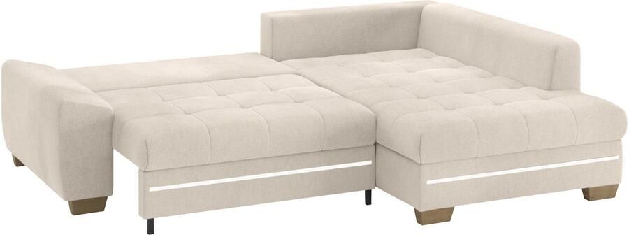 Mr. Couch Hoekbank Nikita II L-vorm met rgb-led verlichting optioneel met bed bedlade koudschuim - Foto 3