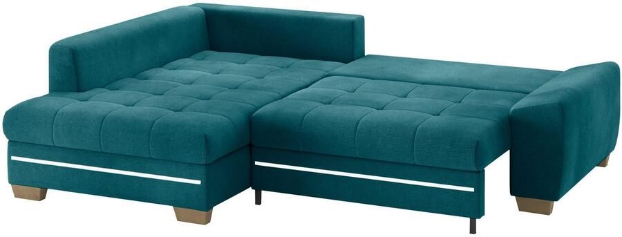 Mr. Couch Hoekbank Nikita II L-vorm met koudschuim rgb-led-verlichting optioneel met bed bedlade - Foto 3