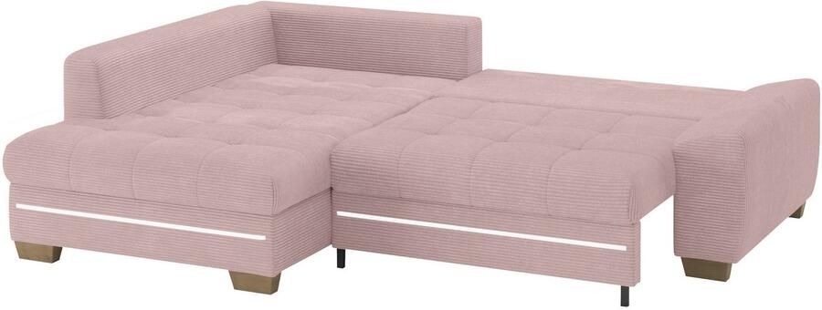 Mr. Couch Hoekbank Nikita II L-vorm met rgb-led verlichting optioneel met bed bedlade koudschuim - Foto 3