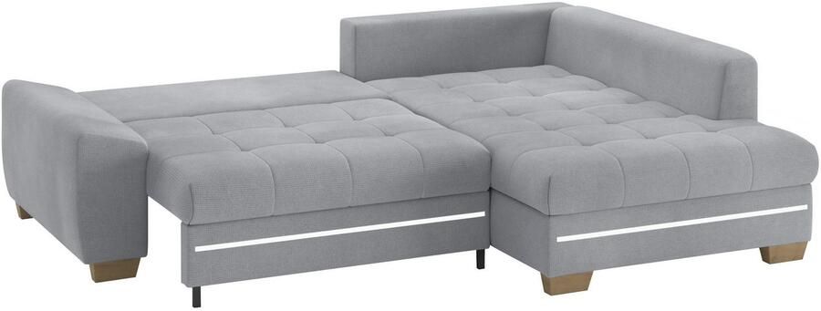 Mr. Couch Hoekbank Nikita II L-vorm met rgb-led verlichting optioneel met bed bedlade koudschuim - Foto 3