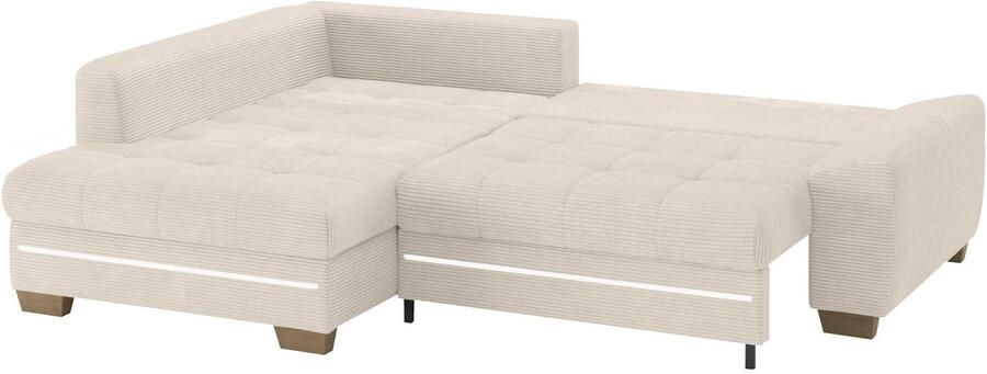 Mr. Couch Hoekbank Nikita II L-vorm met rgb-led verlichting optioneel met bed bedlade koudschuim - Foto 3