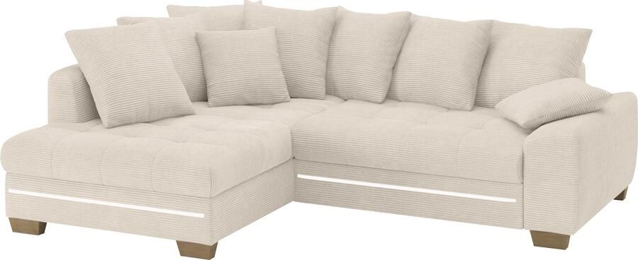 Mr. Couch Hoekbank Nikita II L-vorm met rgb-led verlichting optioneel met bed bedlade koudschuim - Foto 4