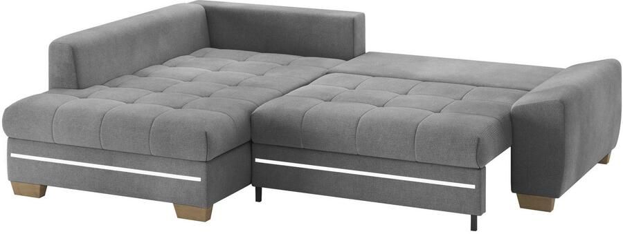 Mr. Couch Hoekbank Nikita II L-vorm met rgb-led verlichting optioneel met bed bedlade koudschuim - Foto 3