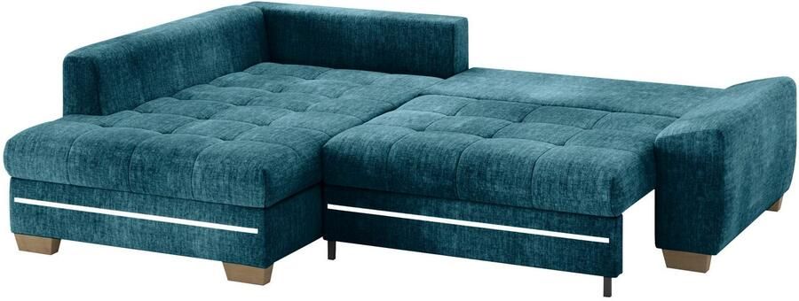 Mr. Couch Hoekbank Nikita II L-vorm met rgb-led verlichting optioneel met bed bedlade koudschuim - Foto 3