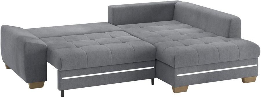 Mr. Couch Hoekbank Nikita II L-vorm met rgb-led verlichting optioneel met bed bedlade koudschuim - Foto 3