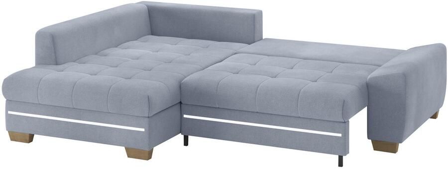 Mr. Couch Hoekbank Nikita II L-vorm met rgb-led verlichting optioneel met bed bedlade koudschuim - Foto 3