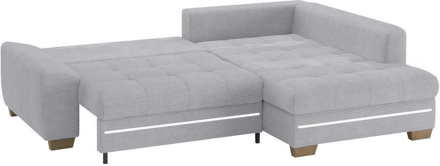 Mr. Couch Hoekbank Nikita II L-vorm met rgb-led verlichting optioneel met bed bedlade koudschuim - Foto 3