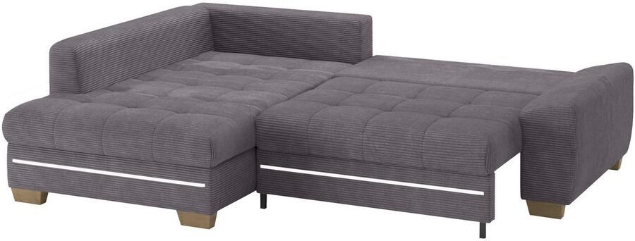 Mr. Couch Hoekbank Nikita II L-vorm met koudschuim rgb-led-verlichting optioneel met bed bedlade - Foto 3