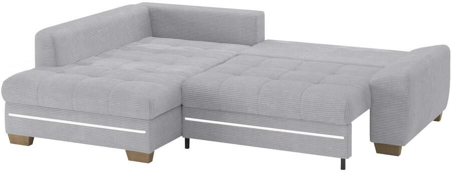 Mr. Couch Hoekbank Nikita II L-vorm met rgb-led verlichting optioneel met bed bedlade koudschuim - Foto 3