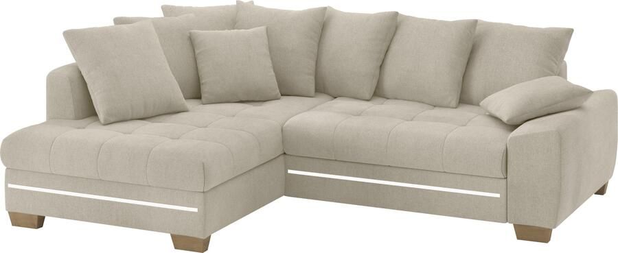 Mr. Couch Hoekbank Nikita II L-vorm met rgb-led verlichting optioneel met bed bedlade koudschuim - Foto 4