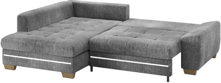 Mr. Couch Hoekbank Nikita II L-vorm met rgb-led verlichting optioneel met bed bedlade koudschuim - Foto 3