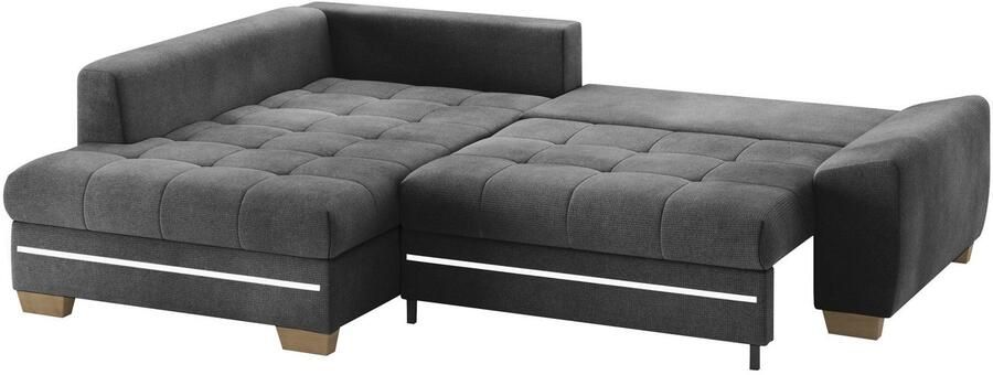 Mr. Couch Hoekbank Nikita II L-vorm met koudschuim rgb-led-verlichting optioneel met bed bedlade - Foto 3