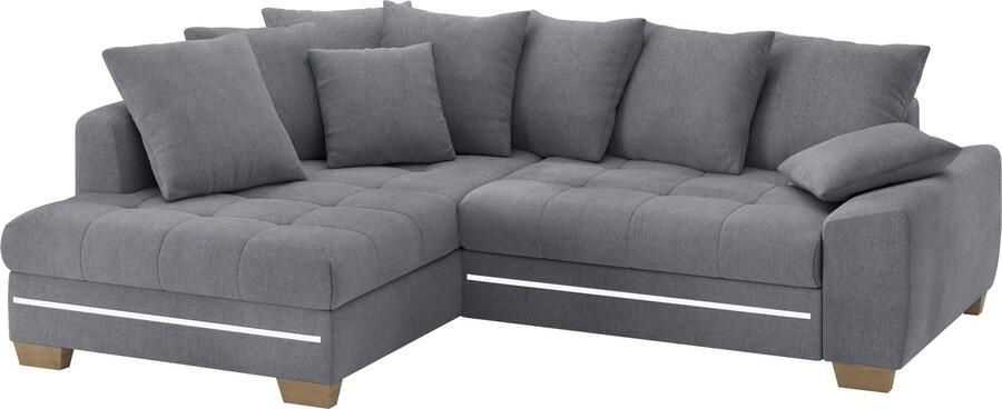 Mr. Couch Hoekbank Nikita II L-vorm met rgb-led verlichting optioneel met bed bedlade koudschuim - Foto 3