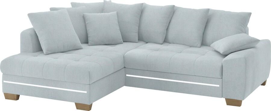 Mr. Couch Hoekbank Nikita II L-vorm met rgb-led verlichting optioneel met bed bedlade koudschuim - Foto 3