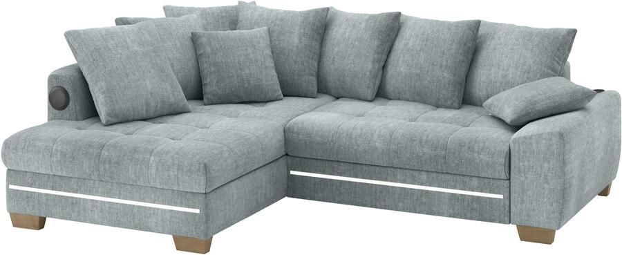 Mr. Couch Hoekbank Nikita II L-vorm RGB-LED Bluetooth-geluidssysteem optioneel met bed bedlade - Foto 3