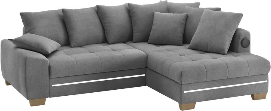 Mr. Couch Hoekbank Nikita II L-vorm RGB-LED Bluetooth-geluidssysteem optioneel met bed bedlade - Foto 4